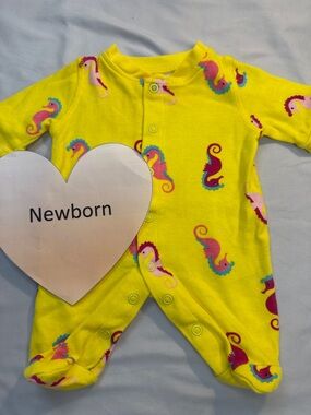 Emma & Jack - Yellow and Pink Flamingo Print Footies with Front Closure